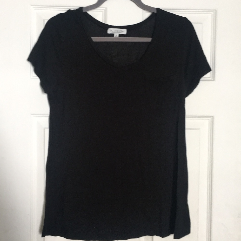 Plain Black Shirt with Small Pocket